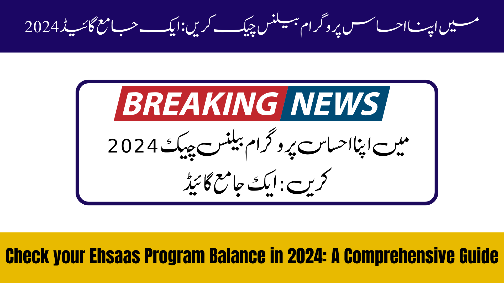 Check your Ehsaas Program Balance in 2024: 