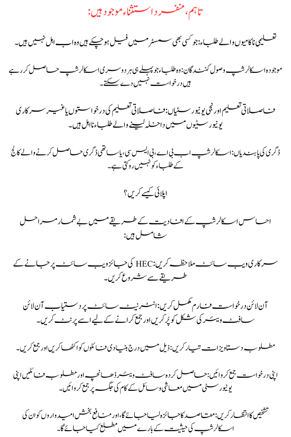 Ehsaas Undergraduate Scholarship