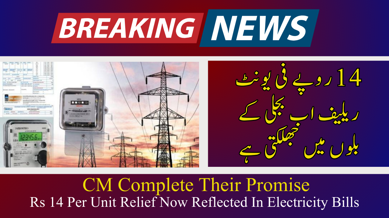 Rs 14 Per Unit Relief Now Reflected In Electricity Bills