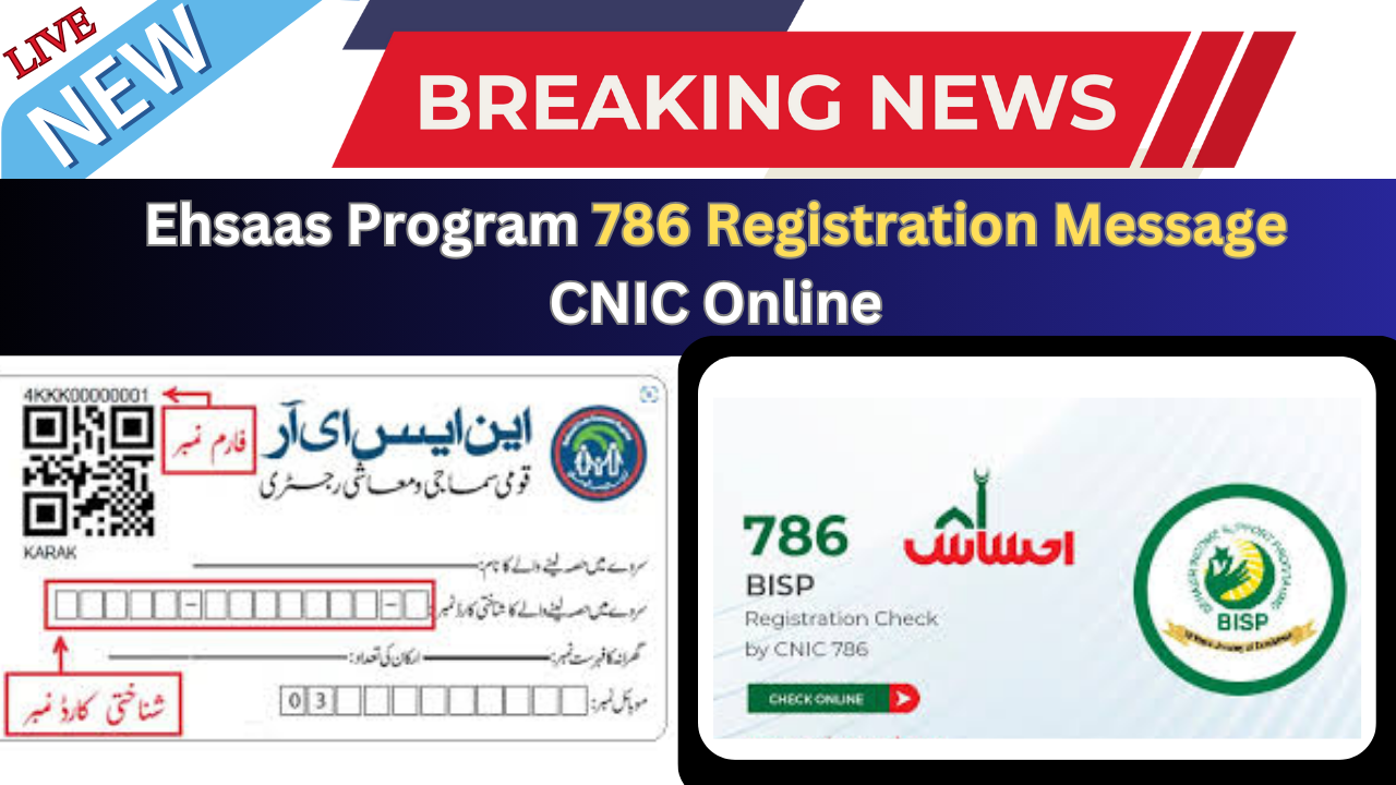 Ehsaas Program 786 Registration Message CNIC Online