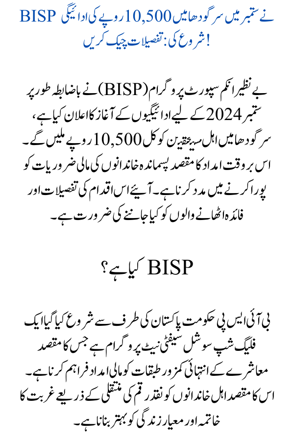 BISP Initiates September Payment