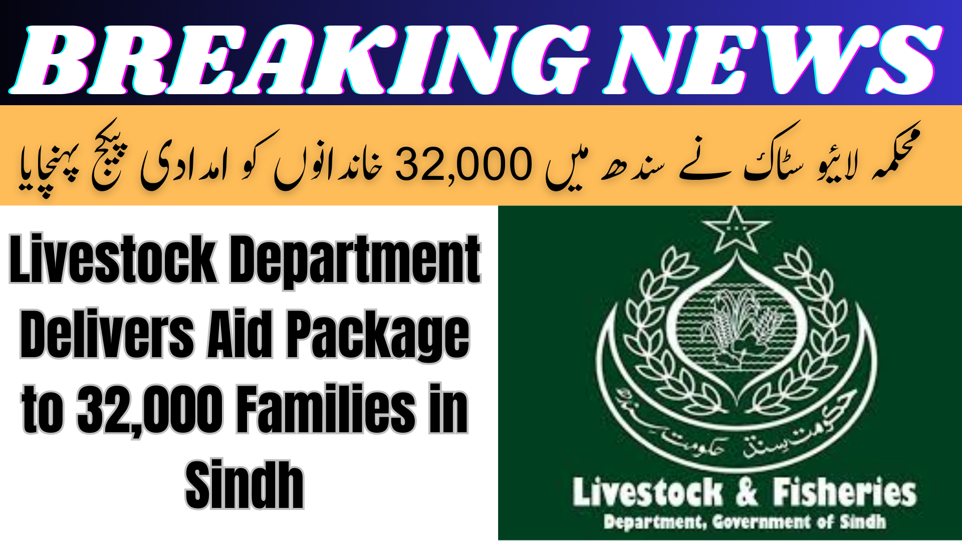 Aid Package to 32,000 Families in Sindh